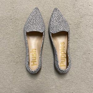 Dalmatian print Hazel Pointe Hush Puppies pointed loafers
